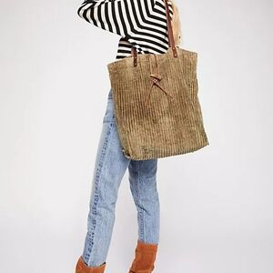 We The Free corduroy washed tote with leather shoulder straps